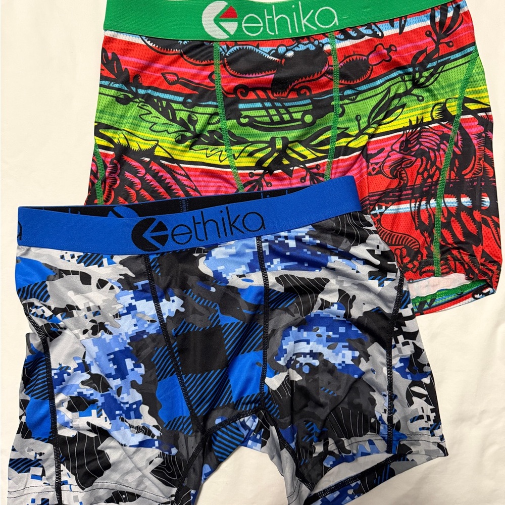 Ethika Vibrant Red and Blue Boxer Briefs